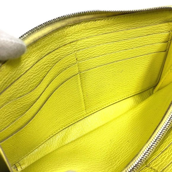 Authentic HERMES Long wallet Azap Long Zip Around Long Wallet Chevre yellow - Picture 9 of 15